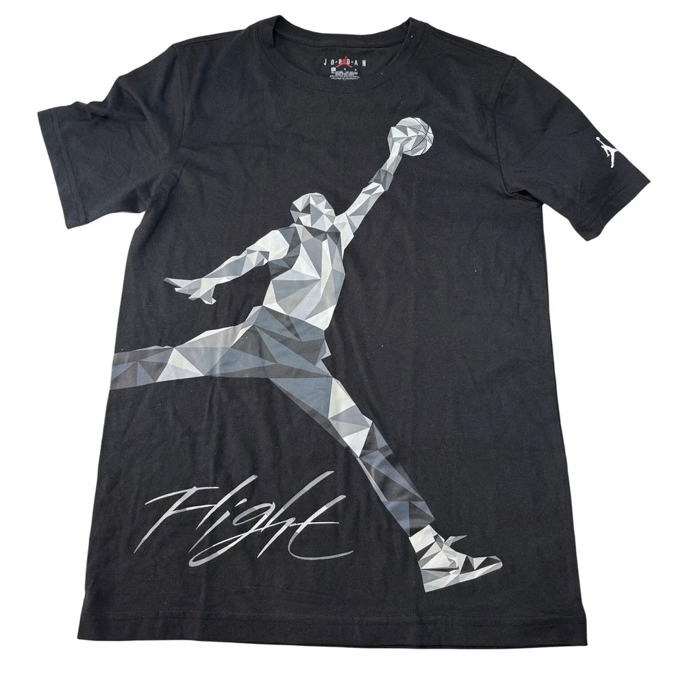 Jordan Boys Flight Jumpman Graphic Tee Shirt Black Youth Large 12-13yrs New‎